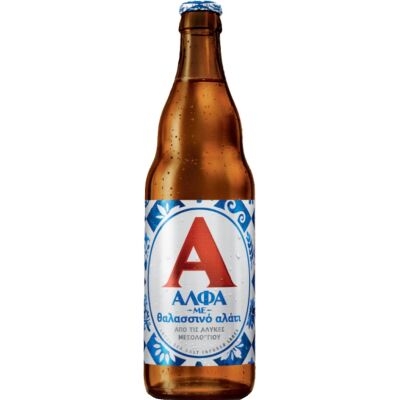ΜΠΥΡΑ ΑΛΦΑ ΜΕ ΘΑΛΑΣΣΙΝΟ ΑΛΑΤΙ 500ML ΦΙΑΛΗ