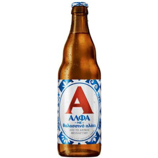 ΜΠΥΡΑ ΑΛΦΑ ΜΕ ΘΑΛΑΣΣΙΝΟ ΑΛΑΤΙ 500ML ΦΙΑΛΗ - Image 2